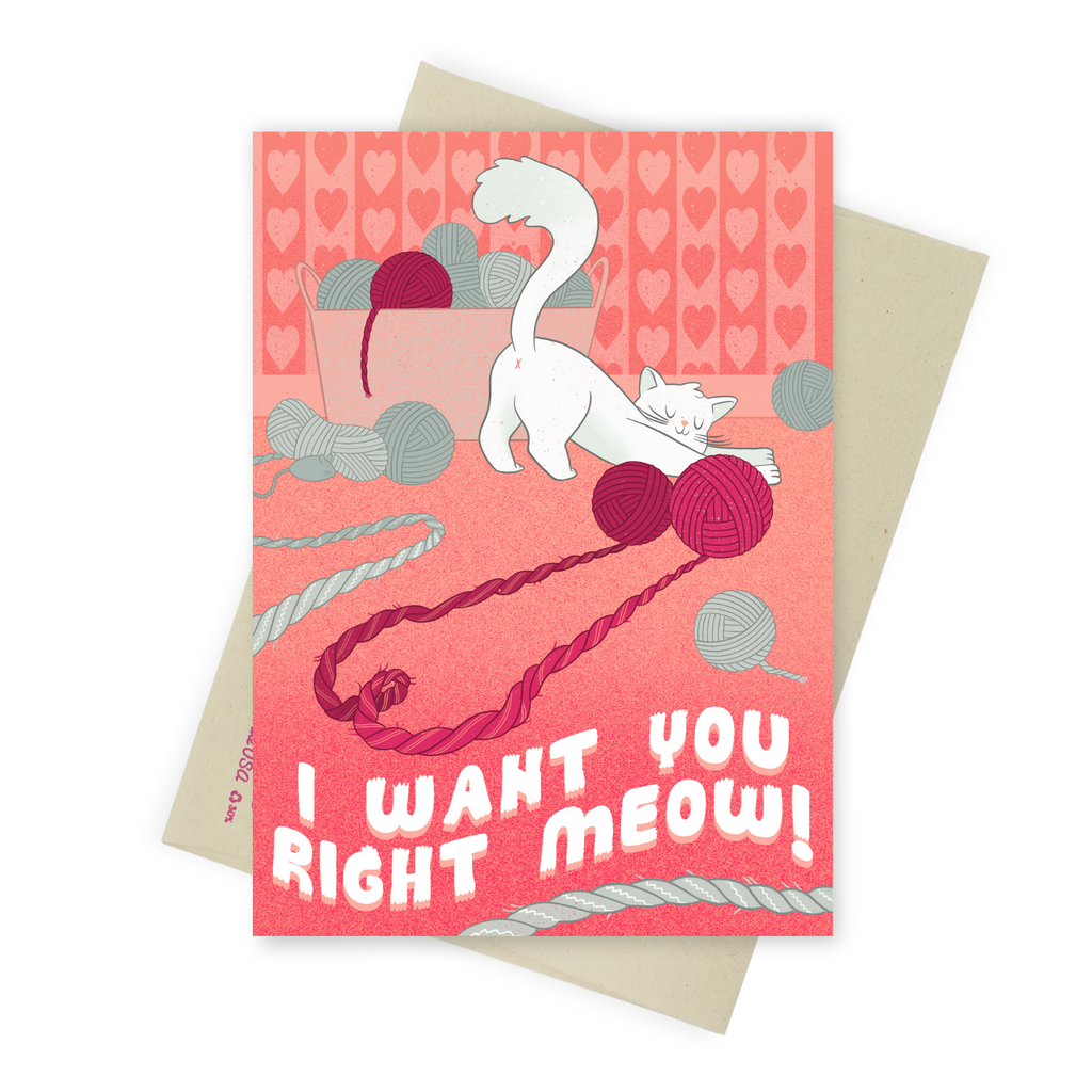 I Want You Right Meow - Dirty Card - Naughty Adult Greeting Card - Sleazy Greetings
