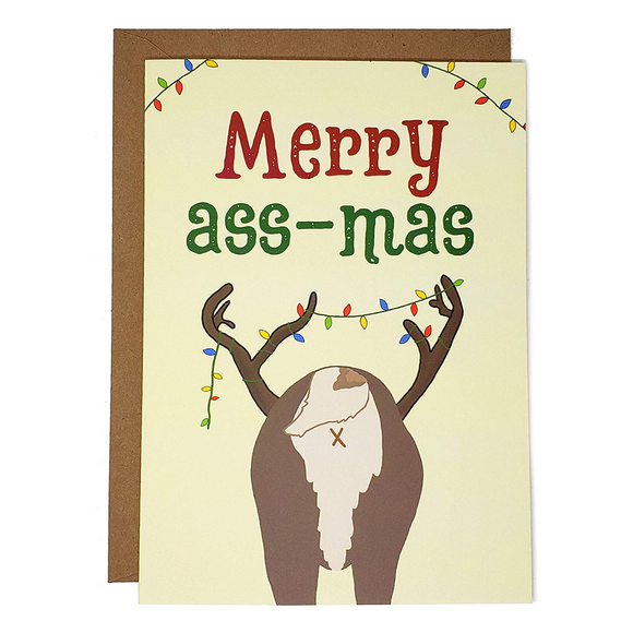 Merry Ass-Mas - Dirty Card - Naughty Adult Greeting Card - Sleazy Greetings