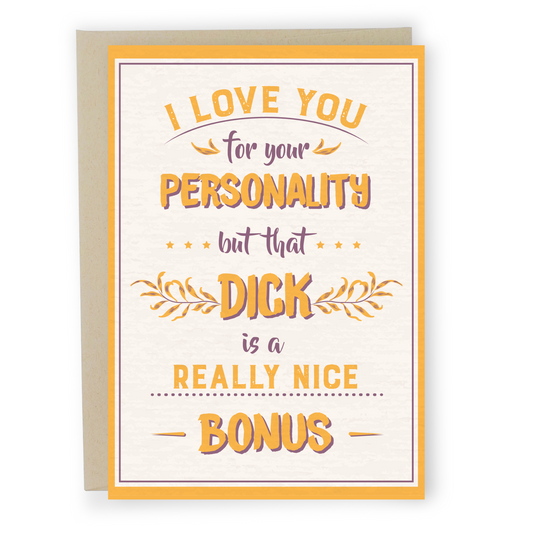 Really Nice Bonus - Dirty Card - Naughty Adult Greeting Card - Sleazy Greetings