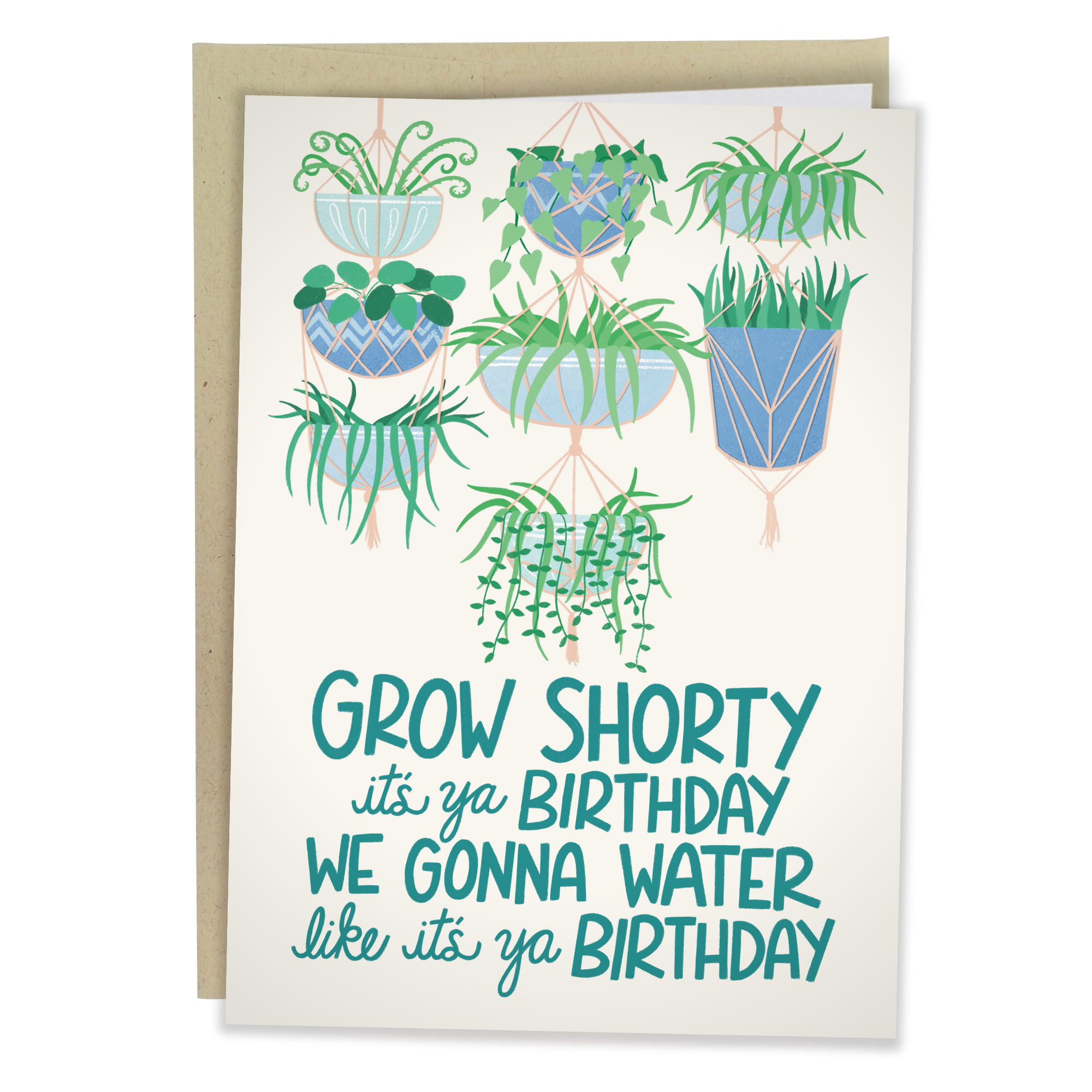 Growing Sort Cards Funny Plant Birthday Card / Grow Shorty Birthday Card - Sleazy Greetings