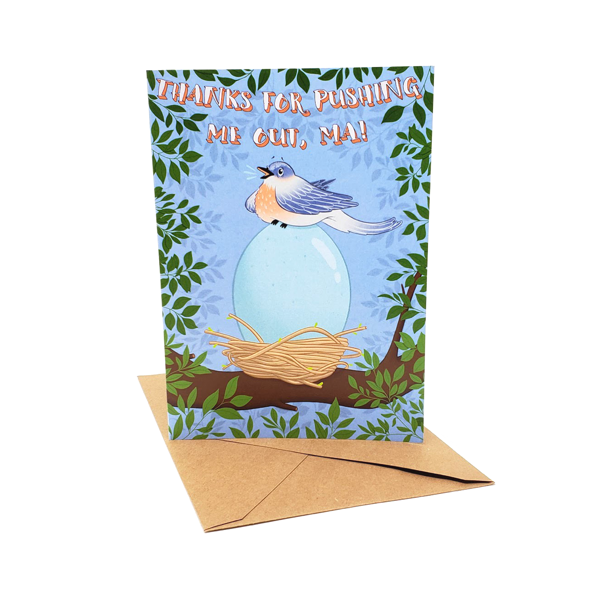 Thanks For Pushing Me Out - Dirty Card - Naughty Adult Greeting Card - Sleazy Greetings