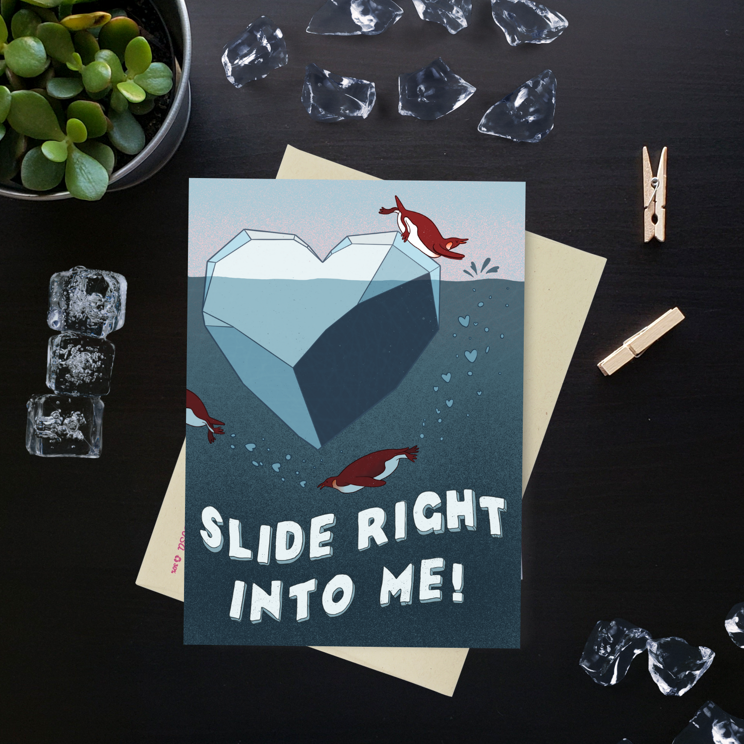Slide Right Into Me - Dirty Card - Naughty Adult Greeting Card - Sleazy Greetings