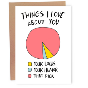 Things I Love About You - Dirty Card - Naughty Adult Greeting Card - Sleazy Greetings