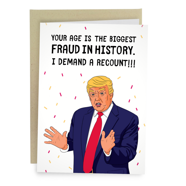 Funny Election Recount Donald Trump Birthday Card / Sleazy Greetings