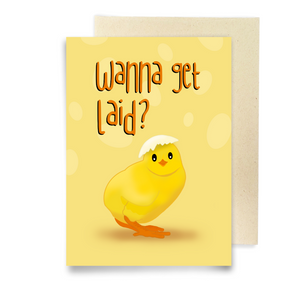 Wanna Get Laid - Dirty Card - Naughty Adult Greeting Card - Sleazy Greetings