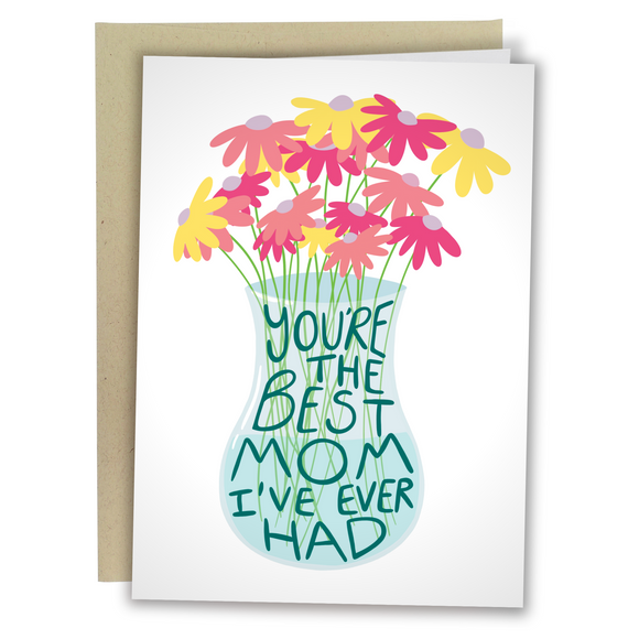 Mother's Day Card With Flowers In A Vase