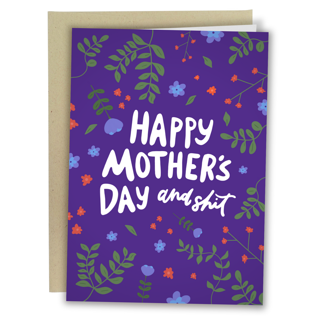 Funny Mother's Day Card With Flowers And Plants
