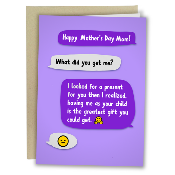 Funny Mother's Day Card - Text Messages To Mom Joke - Sleazy Greetings