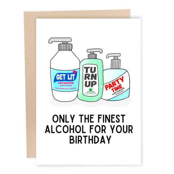 funny quarantine social distancing hand sanitizer birthday card