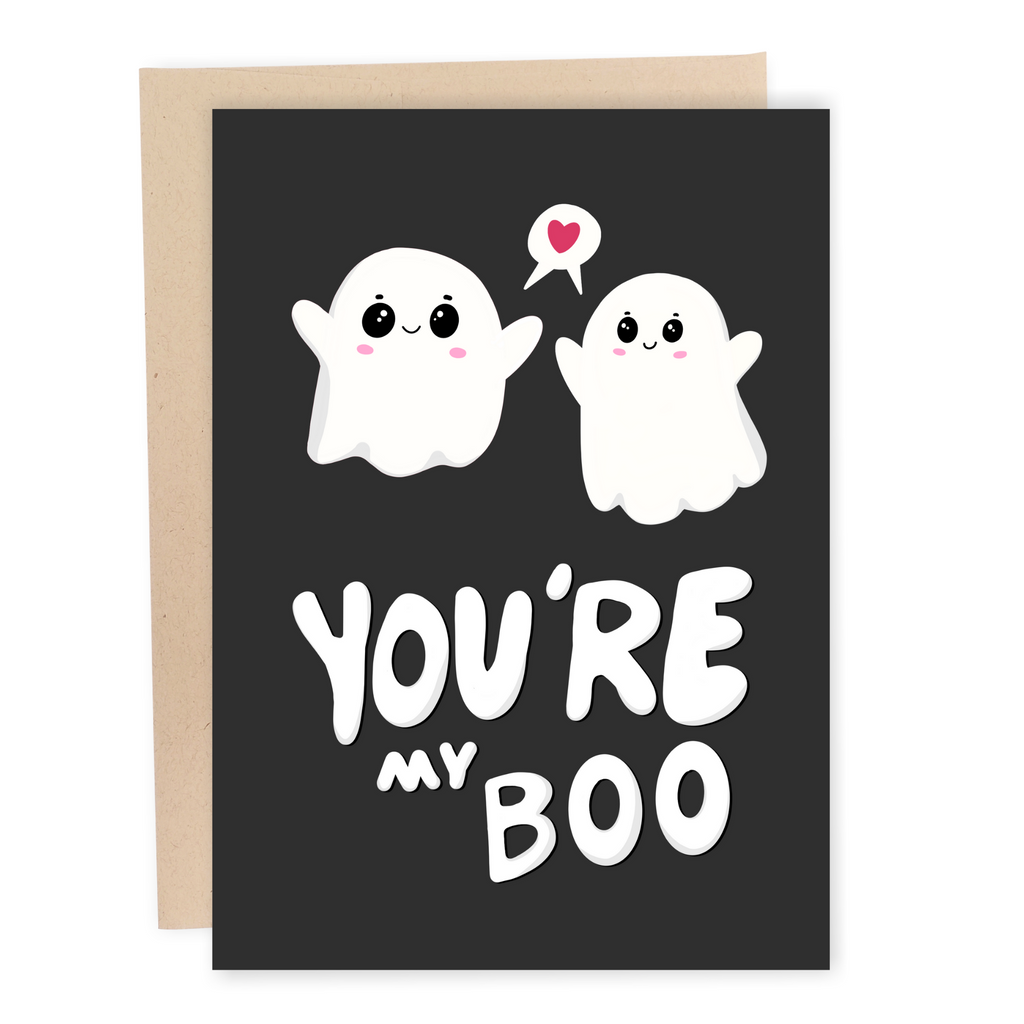funny you're my boo greeting card halloween ghost birthday anniversary
