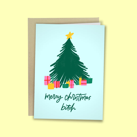 Funny Christmas Card For Boyfriend, Merry Christmas Bitch Card, Naughty Holiday Card For Husband, Dirty Card For Xmas