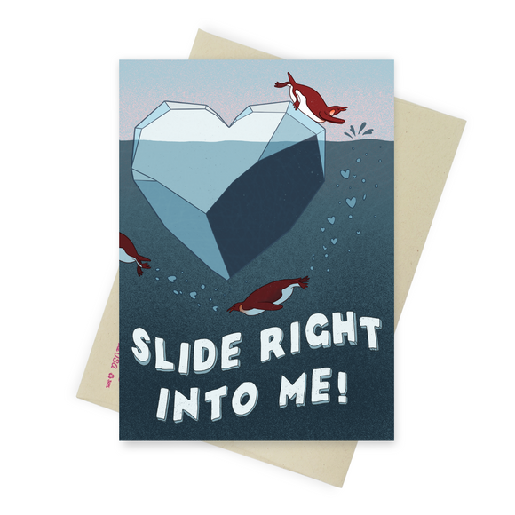 Slide Right Into Me - Dirty Card - Naughty Adult Greeting Card - Sleazy Greetings